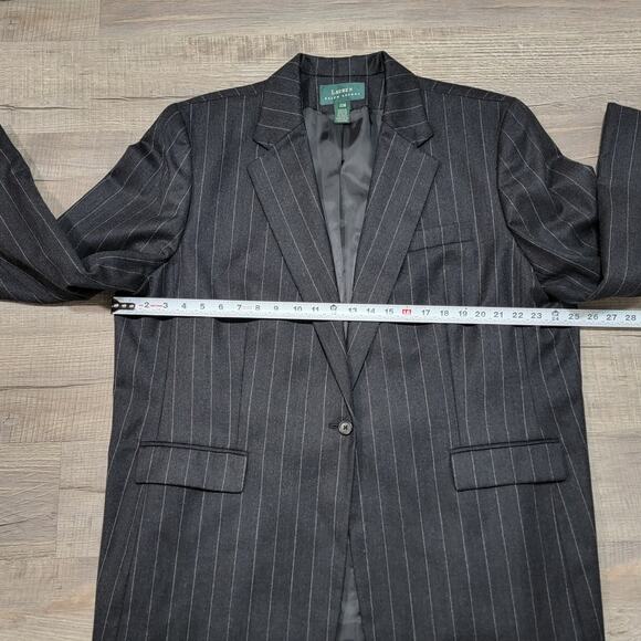 Ralph Lauren LRL 100% Wool Blazer Jacket Plus Size 22W Striped Career Work Top - Picture 8 of 9